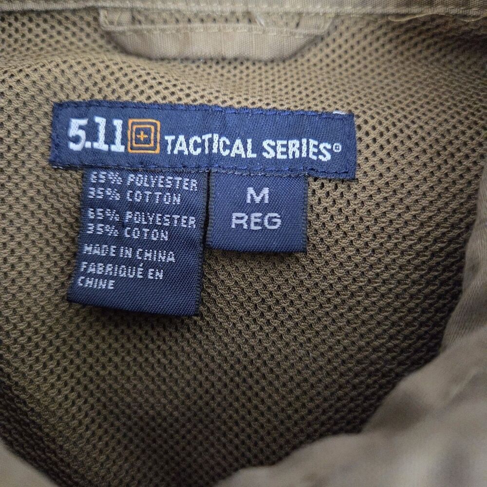 5.11 Tactical Shirt Taclite Pro Men's M Button Outdoor Vented Tundra 72175 - Picture 9 of 10